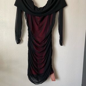 Elegant Black and Red Women's Dress